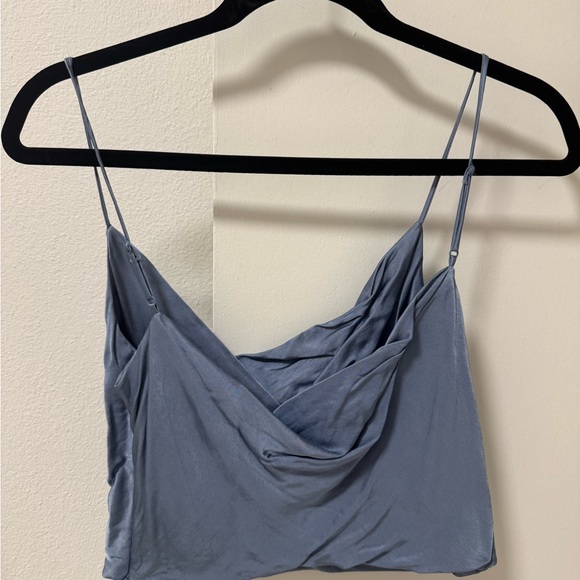 Satin Blue Zara Crop Top - Picture 2 of 2